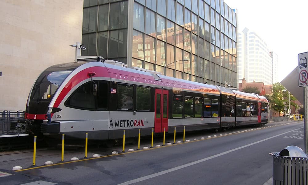 Austin TX Capital MetroRail public transportation train