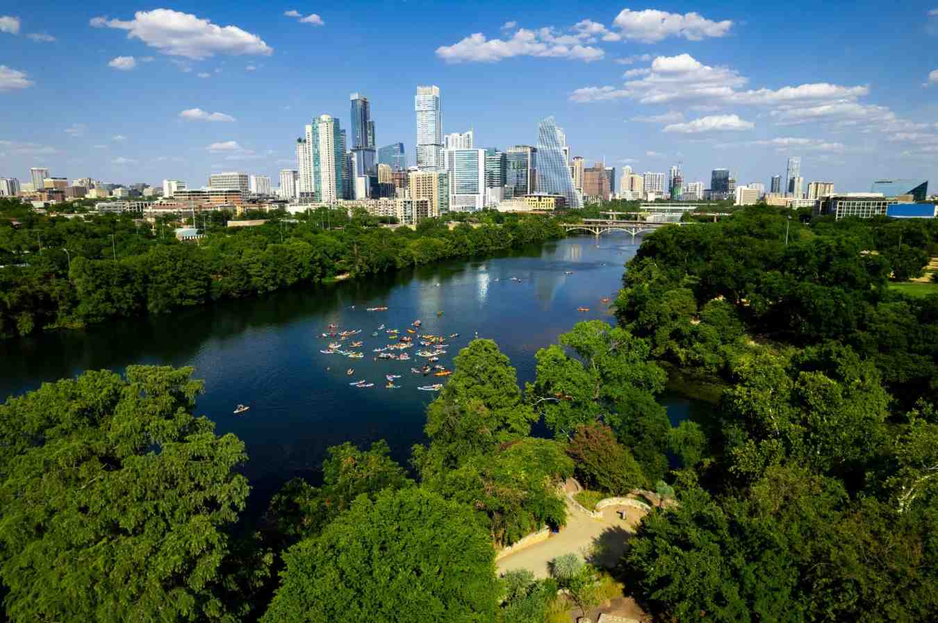 Zilker Park green space in South Austin TX